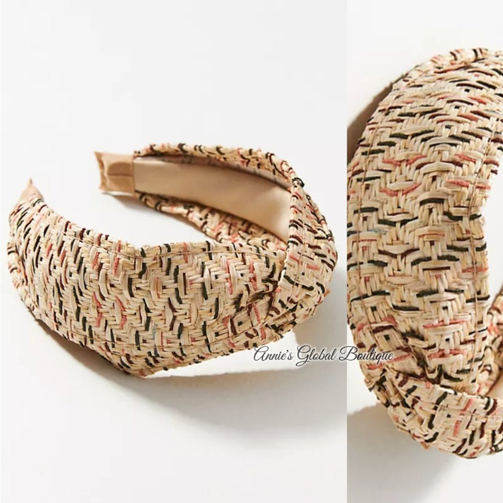 RARE NWT ANTHROPOLOGIE Zig-Zag Textured Woven Knotted Headband - Picture 12 of 16